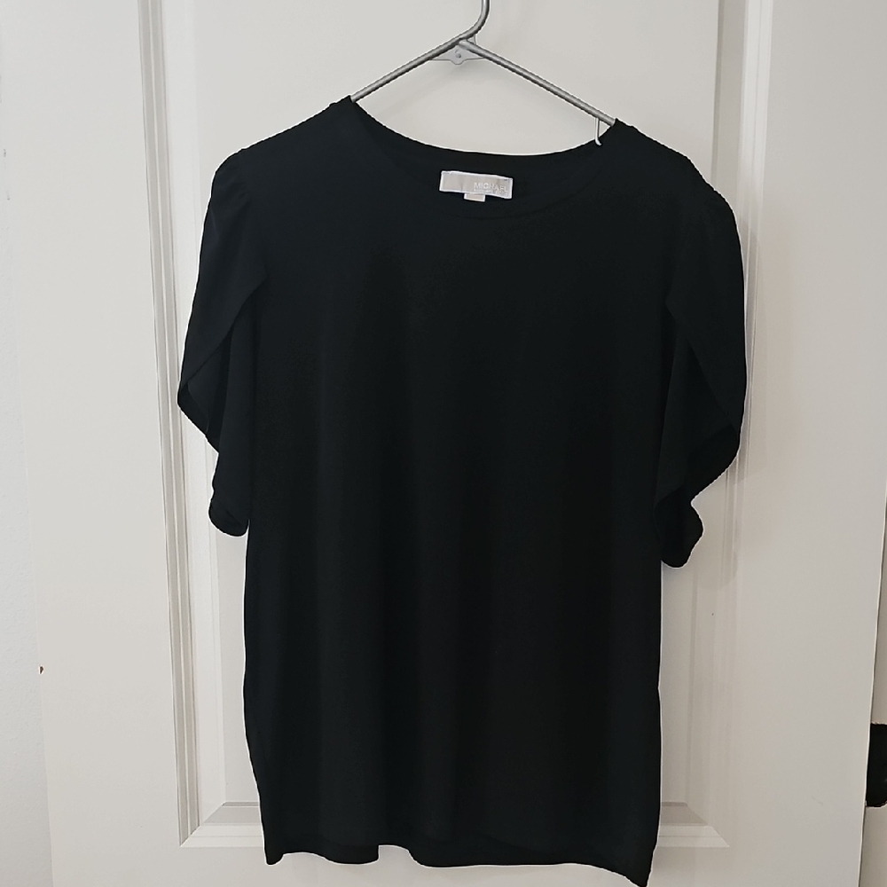 Michael Kors Black Tulip Short Sleeve Blouse